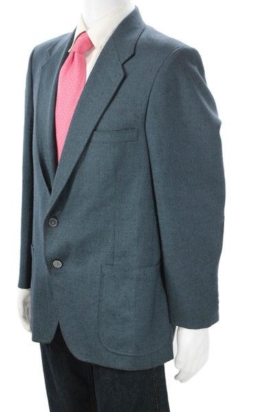 Farah Mens Dark Gray Wool Blend Button Blazer Classic Size 44
