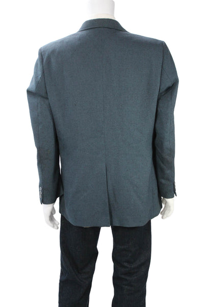 Farah Mens Dark Gray Wool Blend Button Blazer Classic Size 44