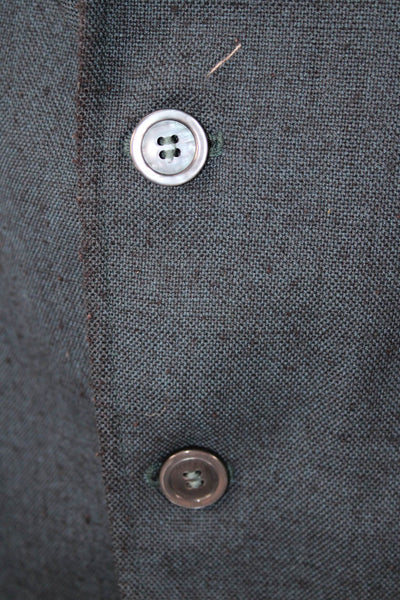 Farah Mens Dark Gray Wool Blend Button Blazer Classic Size 44