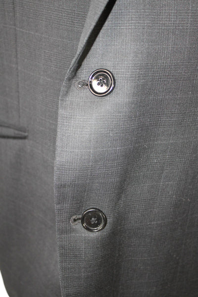 Indochino Men Dark Gray Check Wool Suit Jacket Button Size 34