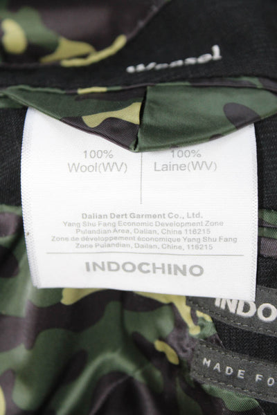 Indochino Men Dark Gray Check Wool Suit Jacket Button Size 34
