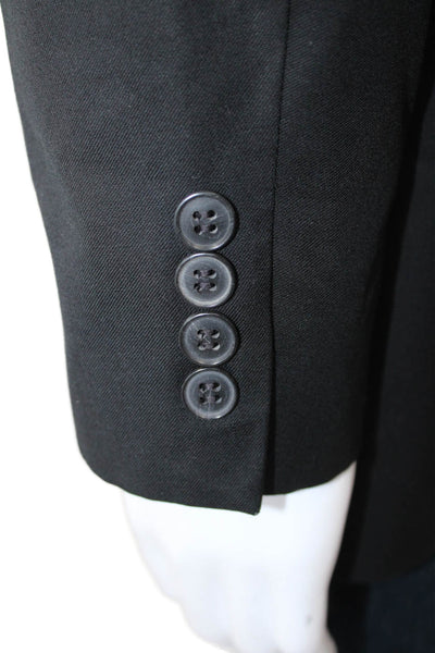 Joseph Abboud Mens Black Wool Suit Jacket Collared Button Size 46