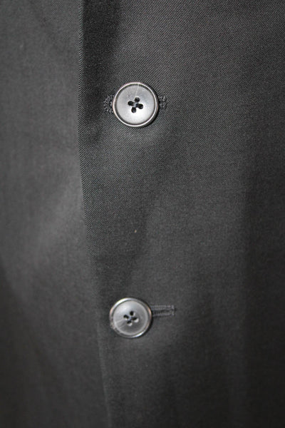 Joseph Abboud Mens Black Wool Suit Jacket Collared Button Size 46