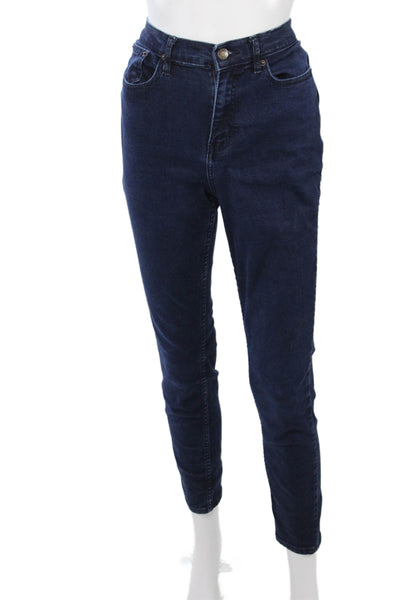 Calvin Klein Jeans Women Mom Skinny Tapered Dark Blue High Rise Size 10