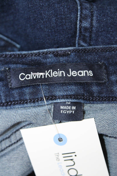 Calvin Klein Jeans Women Mom Skinny Tapered Dark Blue High Rise Size 10