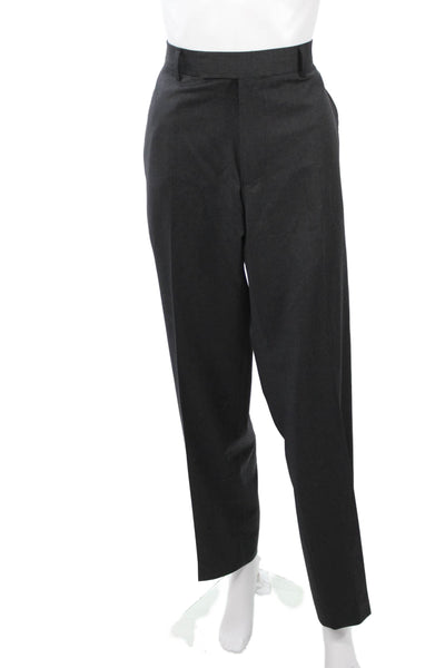 Boss Hugo Boss Mens Black Wool Dress Pants Button Size 33
