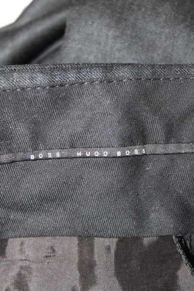Boss Hugo Boss Mens Black Wool Dress Pants Button Size 33