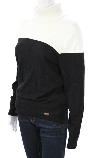 Calvin Klein Women Black Turtleneck Pullover Sweaters Long Sleeve Size L