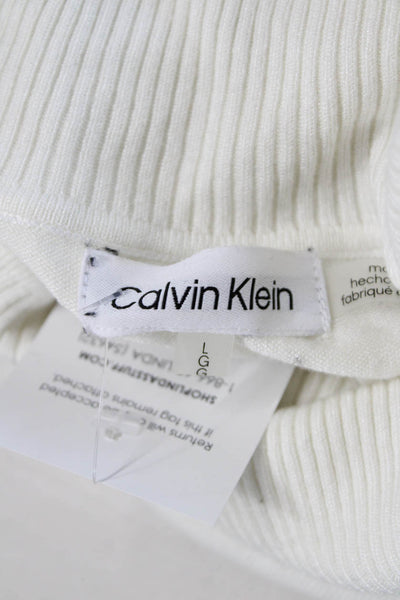 Calvin Klein Women Black Turtleneck Pullover Sweaters Long Sleeve Size L