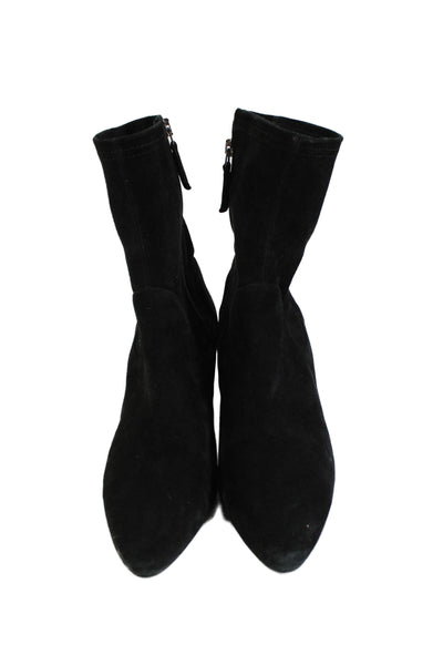 Aquatalia Womens Suede Gold Tone Heel Ankle Boots Black Size 8.5
