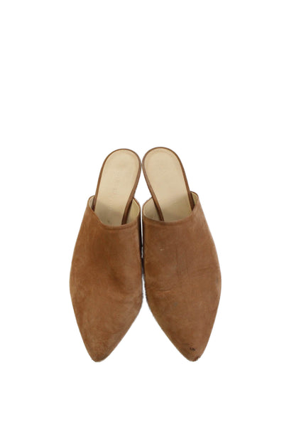 Jenni Kayne Womens Suede Pointed Toe Mule Pumps Brown Size 39 9