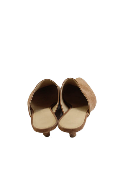 Jenni Kayne Womens Suede Pointed Toe Mule Pumps Brown Size 39 9