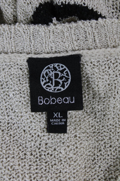 Bobeau Women Pullover Striped Crew Neck Acrylic Sweater Long Sleeve Size XL