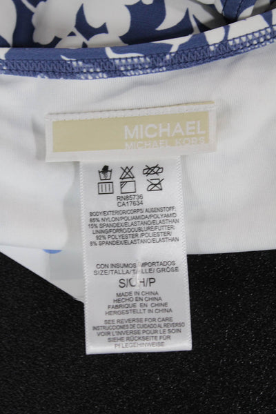 Michael Michael Kors Womens Blue Floral Bikini Bottoms Size S