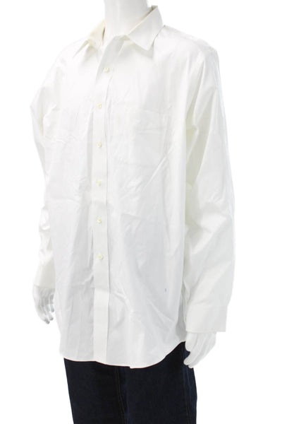 Brooks Brothers Mens Point Collar Shirt White Supima Big Tall Size L