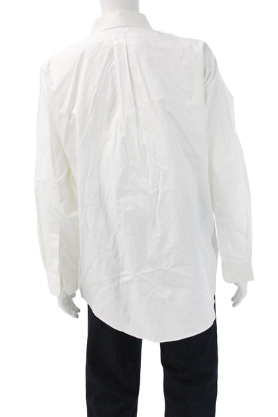 Brooks Brothers Mens Point Collar Shirt White Supima Big Tall Size L