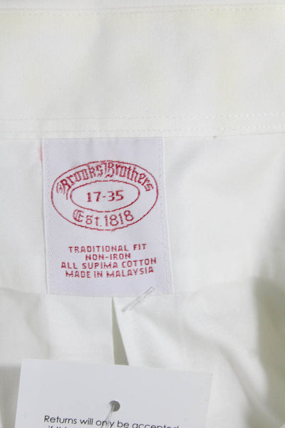 Brooks Brothers Mens Point Collar Shirt White Supima Big Tall Size L