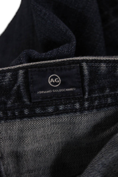 AG Mens Dark Blue Straight Jeans Button Closure Size 36