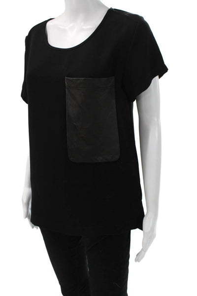 Rag & Bone Women Basic Black T-Shirt Short Sleeve Round Neck Size S