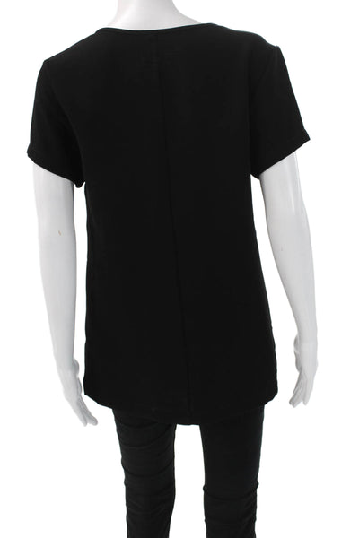 Rag & Bone Women Basic Black T-Shirt Short Sleeve Round Neck Size S