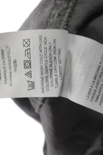 Point Sur Women Gray Cropped Jogger Pants Drawstring Linen Lyocell Boho Size 10