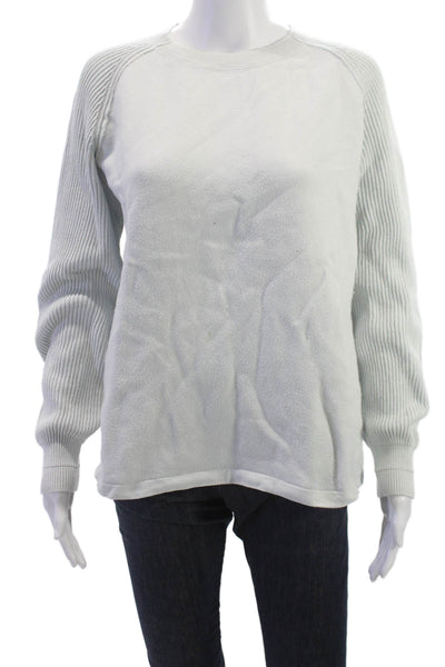 Vince Women Pullover Sweater Gray Cotton Crew Neck Long Sleeve Size M
