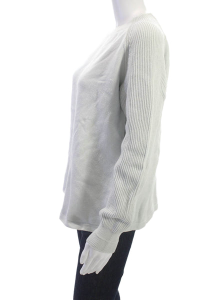 Vince Women Pullover Sweater Gray Cotton Crew Neck Long Sleeve Size M