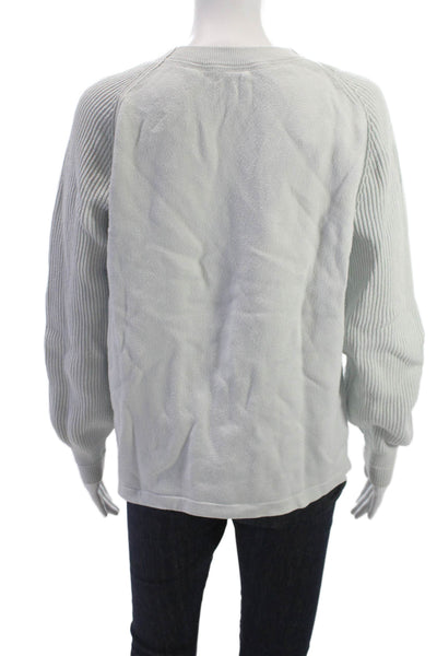 Vince Women Pullover Sweater Gray Cotton Crew Neck Long Sleeve Size M