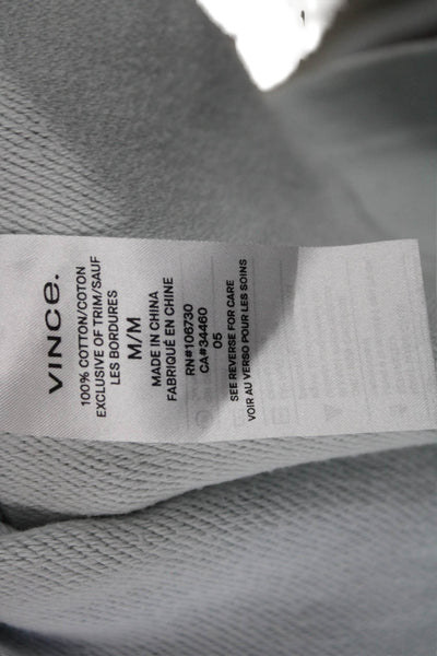 Vince Women Pullover Sweater Gray Cotton Crew Neck Long Sleeve Size M