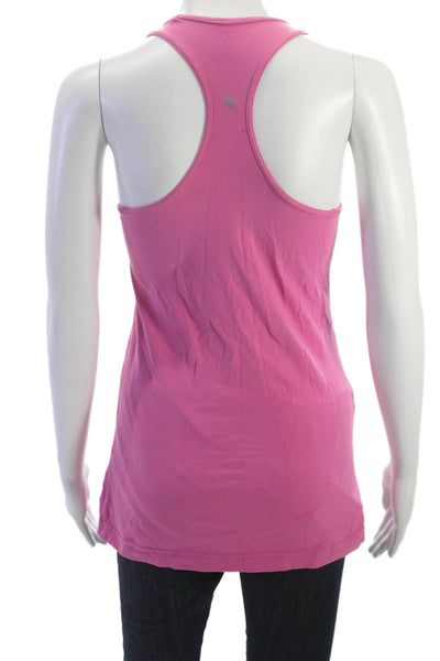 Lululemon Womens Basic Sleeveless Tank Pink Round Neck Nylon Blend Size S