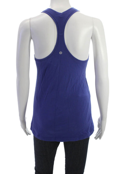 Lululemon Womens Basic Sleeveless Tank Blue Nylon Blend Round Neck Size S