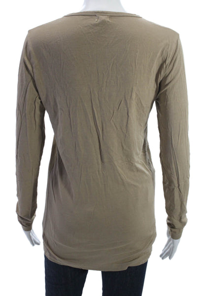 The Simple Folk Womens Basic Beige Long Sleeve T Shirt Viscose Blend Size M
