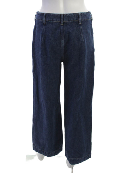 The Simple Folk Women Wide-Leg Dark Blue Jeans High Rise Organic Cotton Size 6