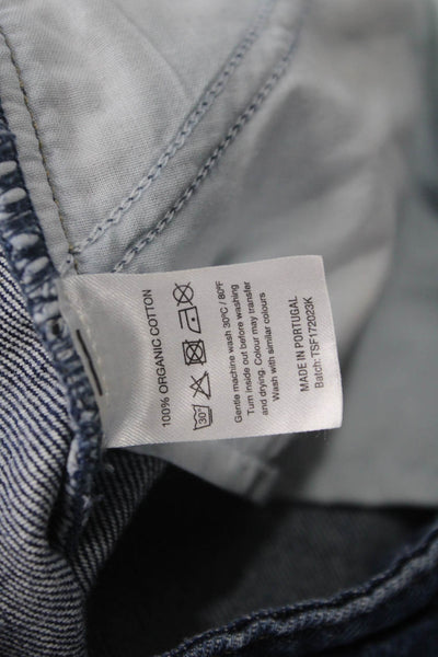 The Simple Folk Women Wide-Leg Dark Blue Jeans High Rise Organic Cotton Size 6