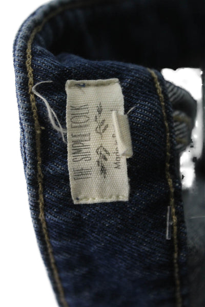 The Simple Folk Women Wide-Leg Dark Blue Jeans High Rise Organic Cotton Size 6
