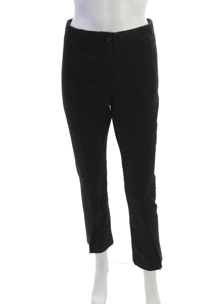Ted Baker London Women Cropped Ankle Pants Black Cotton Button Inseam 28 Size 2