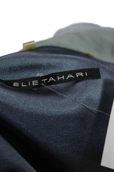 Elie Tahari Women Lamb Suede Collared Zip Jacket Gray Long Sleeve Size M