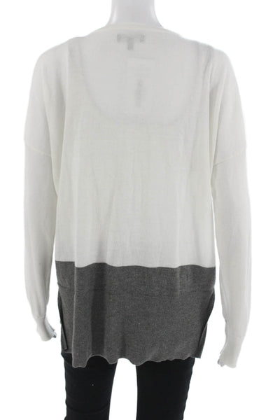 Kenneth Cole Women Pullover Sweater V-Neck Long Sleeve White Size M