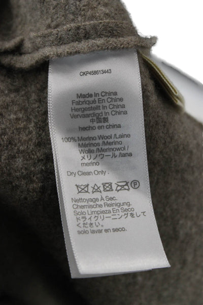 Madewell Women Merino Wool Collared Button Jacket Brown Long Sleeve Size XS