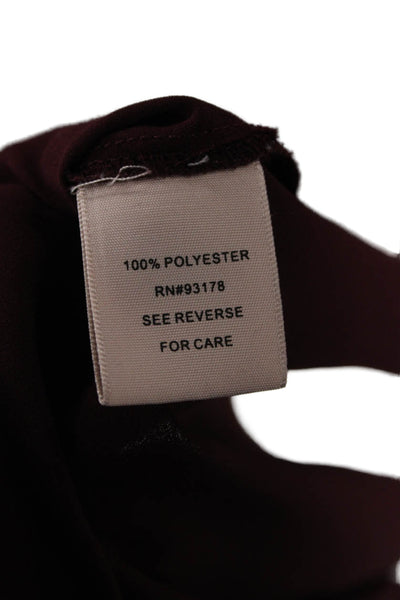 philosophy Womens Tunic Blouse Brown Short Sleeve Round Neck Size M