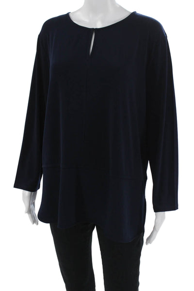 Lauren Ralph Lauren Women Tunic Blouse Dark Blue Long Sleeve Size 2X