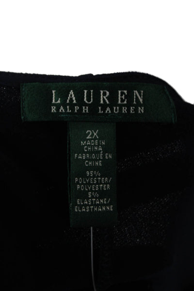 Lauren Ralph Lauren Women Tunic Blouse Dark Blue Long Sleeve Size 2X
