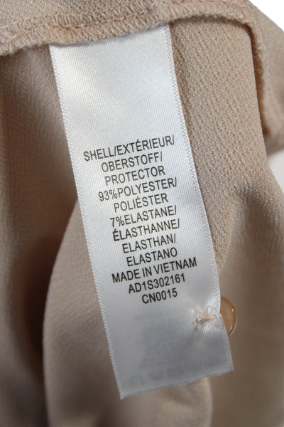 Adrianna Papell Women Sleeveless Mock Neck Blouse Beige Size L
