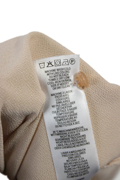 Adrianna Papell Women Sleeveless Mock Neck Blouse Beige Size L