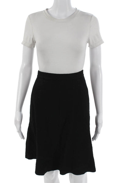 Theory Women A-Line Wool Blend Black Skirt Size M