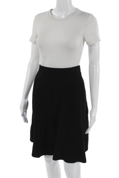 Theory Women A-Line Wool Blend Black Skirt Size M