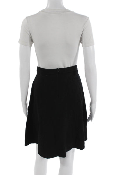 Theory Women A-Line Wool Blend Black Skirt Size M