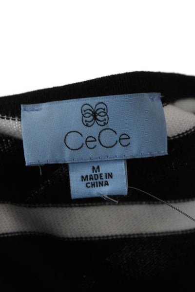 CeCe Womens A-Line Sweater Dress Black 3/4 Sleeve Lace Up Size M