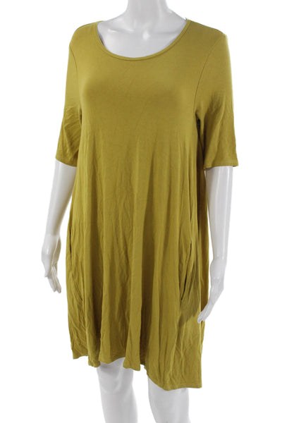 philosophy Womens Green Shift Dress 3/4 Sleeve Rayon Spandex Size M