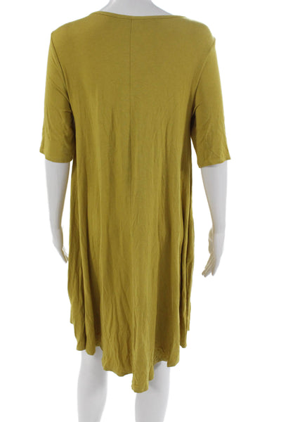 philosophy Womens Green Shift Dress 3/4 Sleeve Rayon Spandex Size M